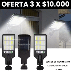 3x$10.000 Foco Solar LED 108COB con Control Remoto