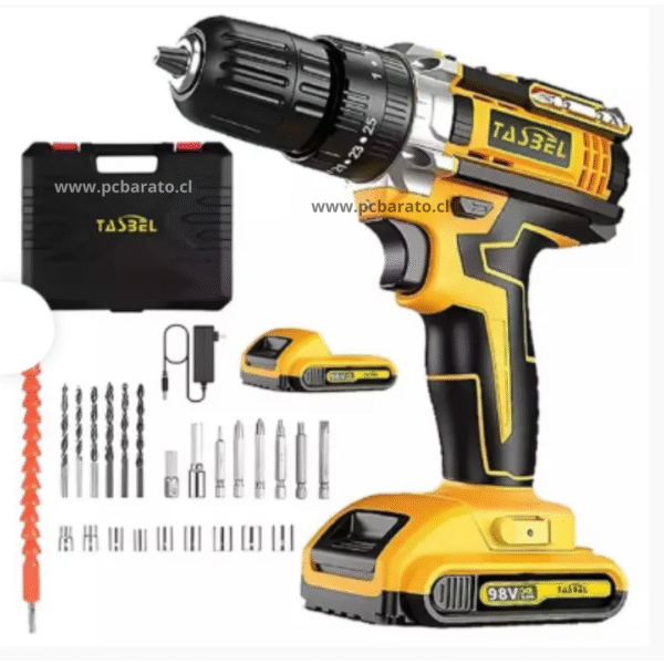 Taladro desatornillador inalámbrico 2 baterías 98V