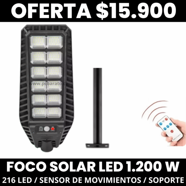 Foco Solar 216 led 1200w