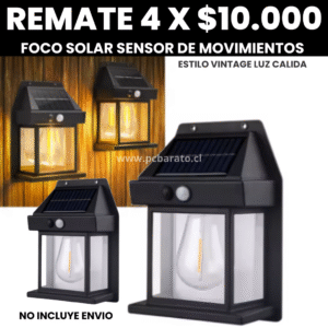 4 x $10.000 Foco Solar Luz Cálida