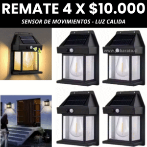 4 x $10.000 Foco Solar Luz Cálida